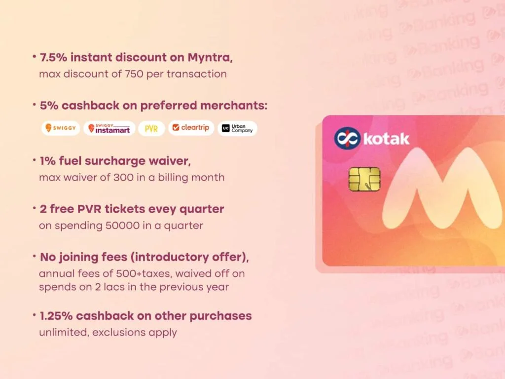 Myntra Kotak Credit Card Features & Benefits